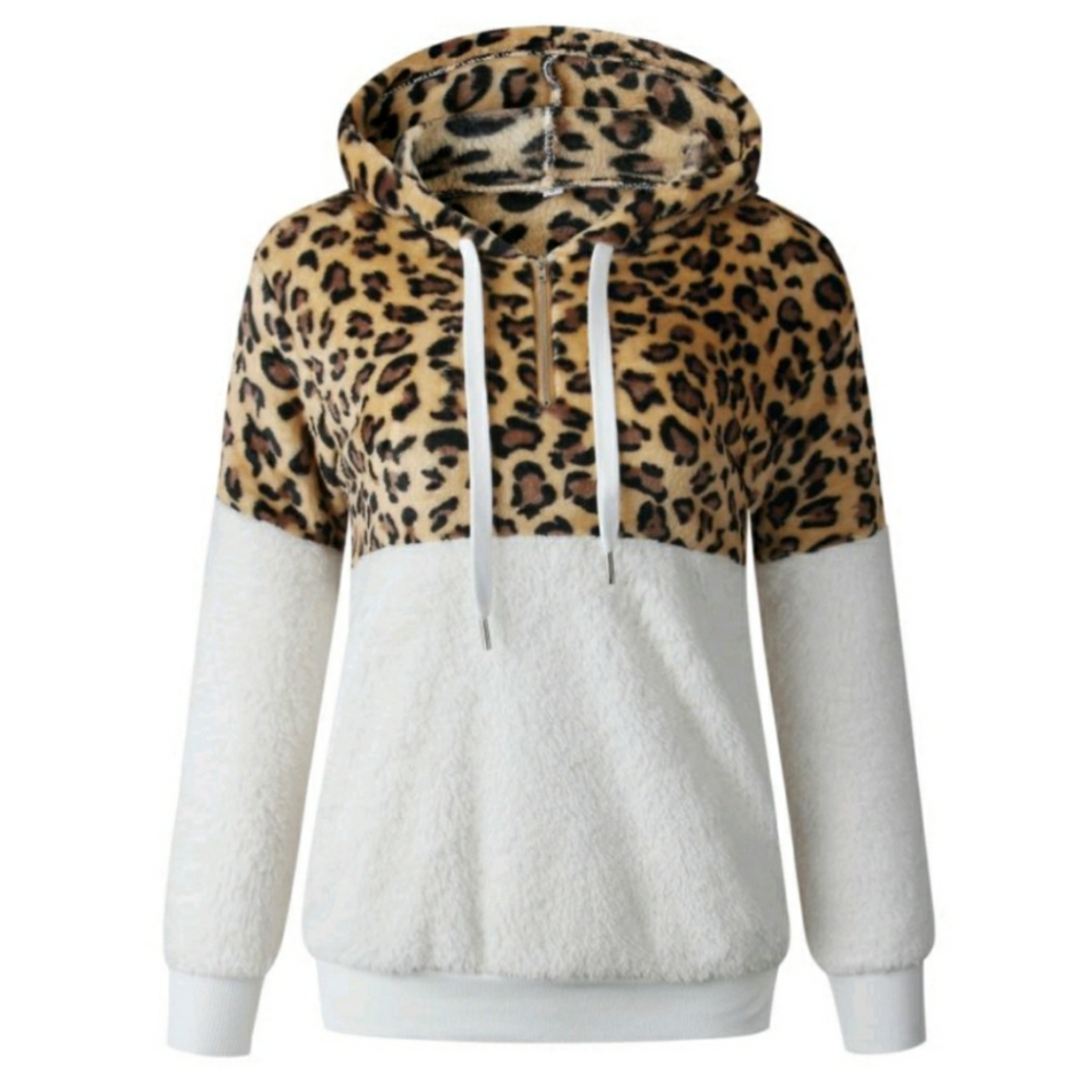 ‼️CLEARANCE PRICE FIRM‼️White Leopard Pullover Hoodie🤍 - Picture 2 of 3